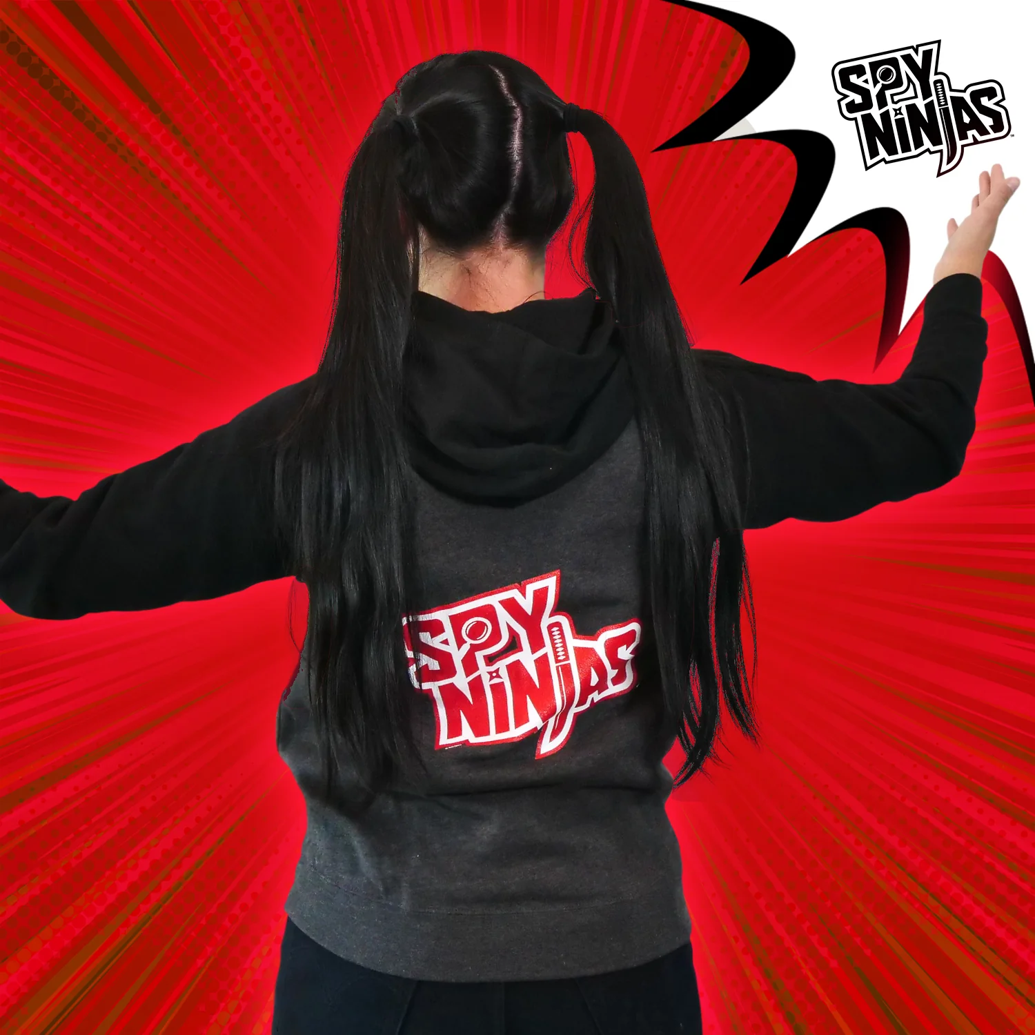 Spy Ninjas LCP Youth Two-Tone Zip Hoodie - Carbon / Black - Image 2
