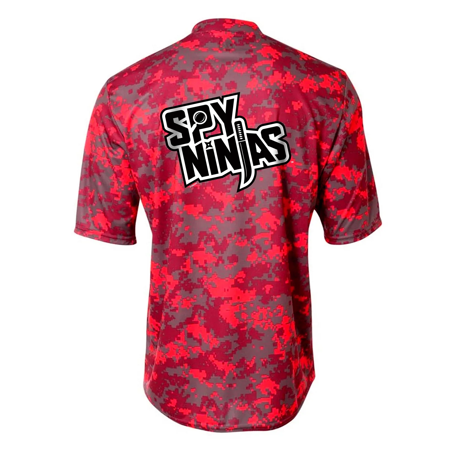 Spy Ninjas LCP Youth Camo Henley Tech Short Sleeve T-Shirt - Red / Grey - Image 4