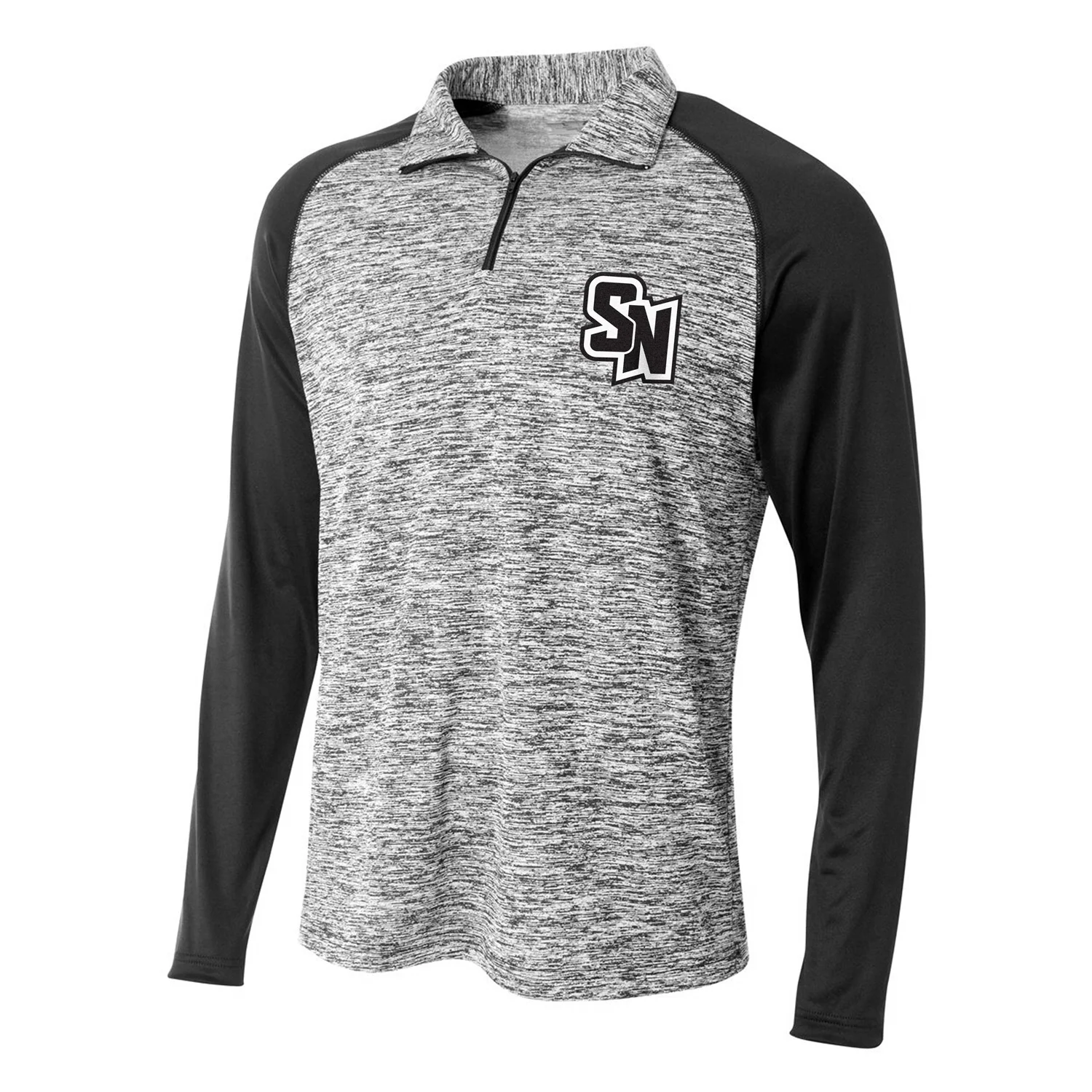 Spy Ninjas LCP Youth Space-Dye Tech 1/4 Zip Pullover - Grey / Black - Image 3
