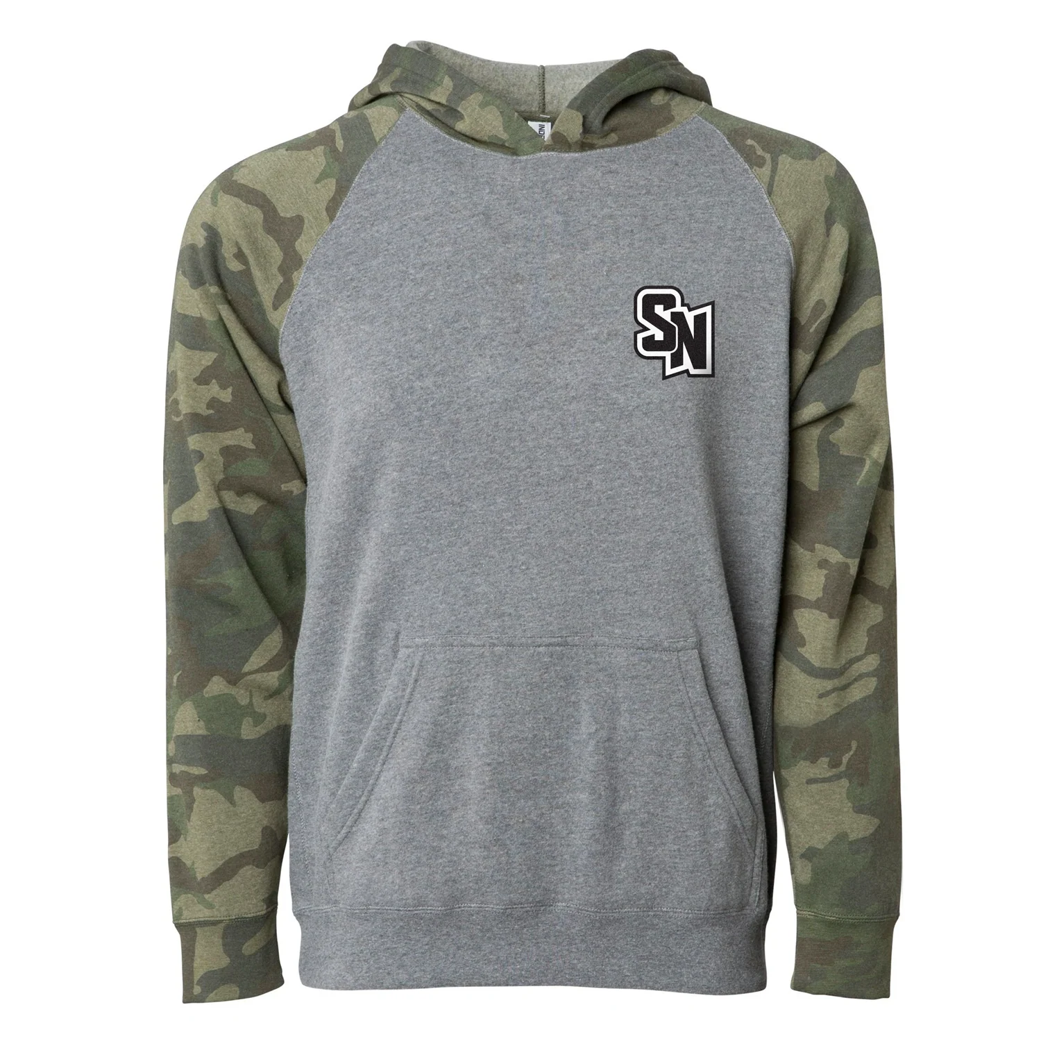 Spy Ninjas LCP Youth Camo-Sleeve Hoodie - Grey Body / Camo - Image 3