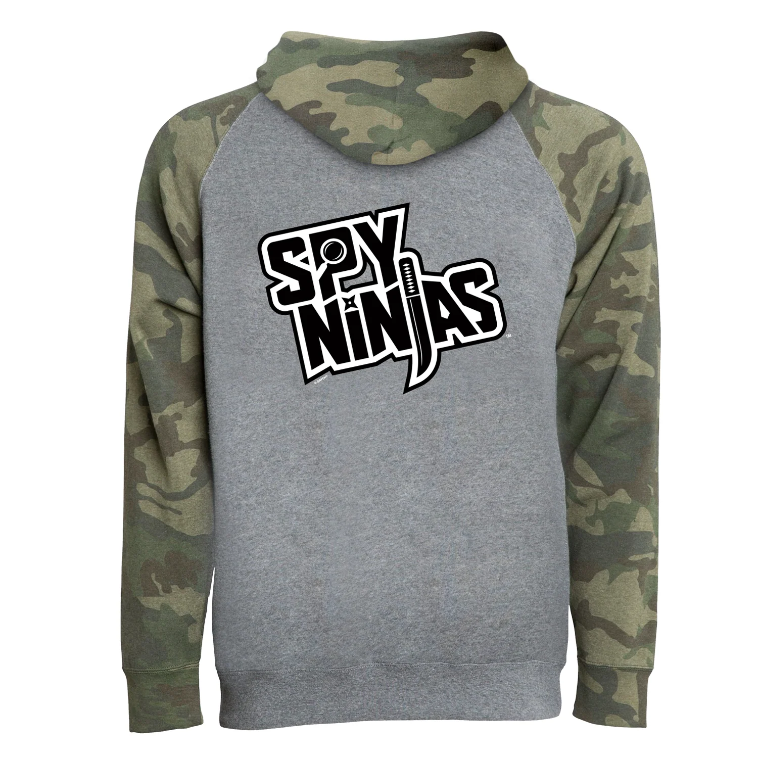 Spy Ninjas LCP Youth Camo-Sleeve Hoodie - Grey Body / Camo - Image 4