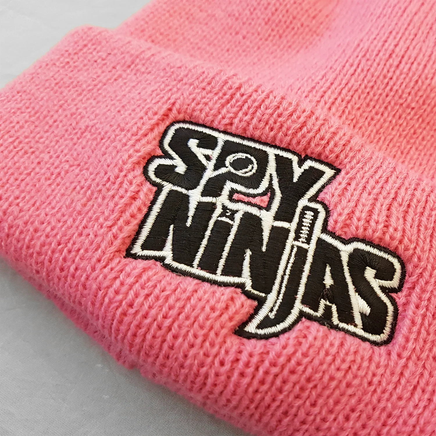 Spy Ninjas Pom-Pom Beanie - Pink / Reflective Thread in Pom - Image 3