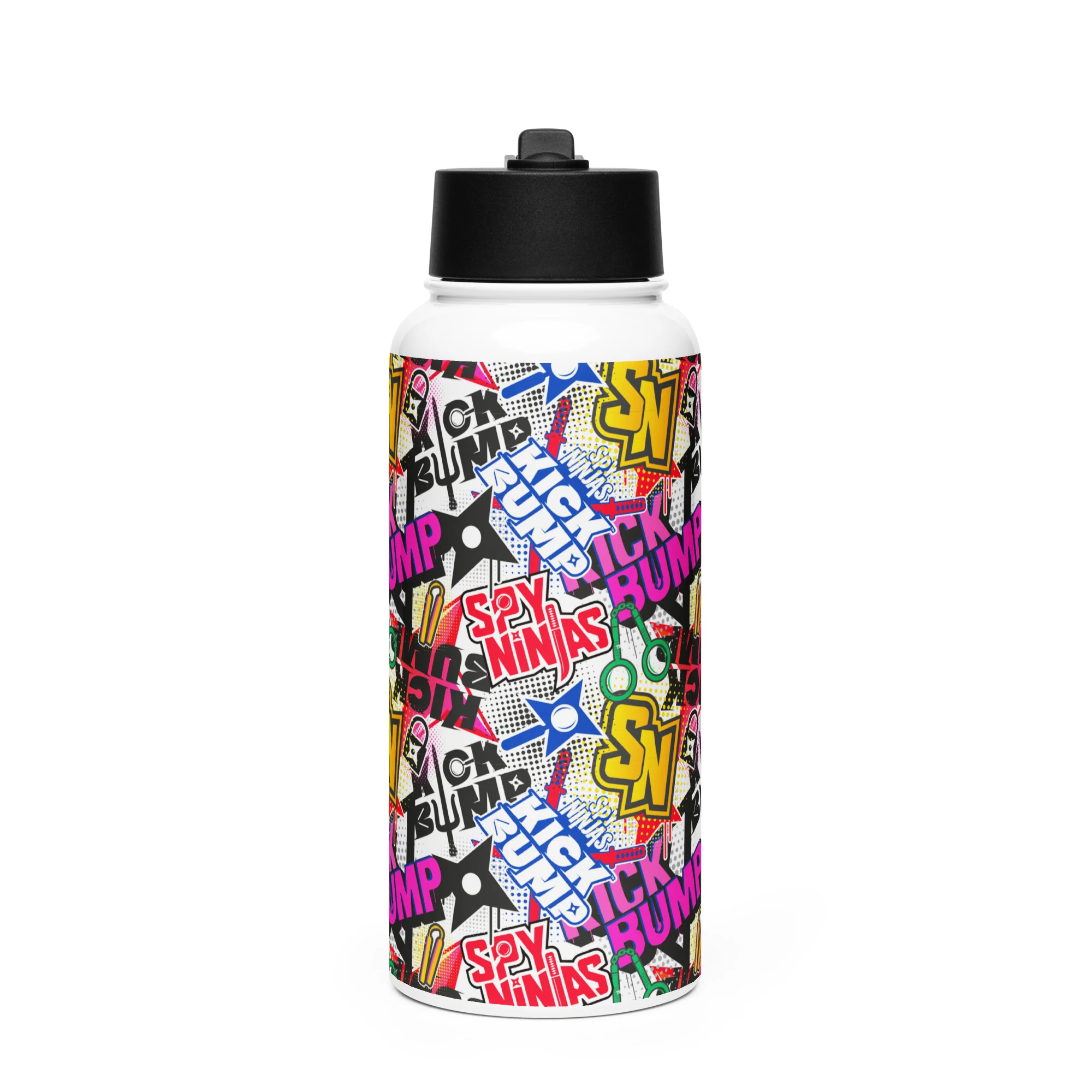 Stainless Steel Water Bottle with Straw Lid - Image 3